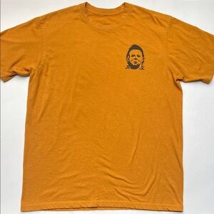 Orange Graphic Halloween John Carpenters Michael Myers T-Shirt‎